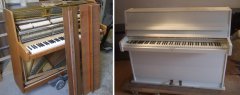 Klavier vor und nach der Restaurierung
